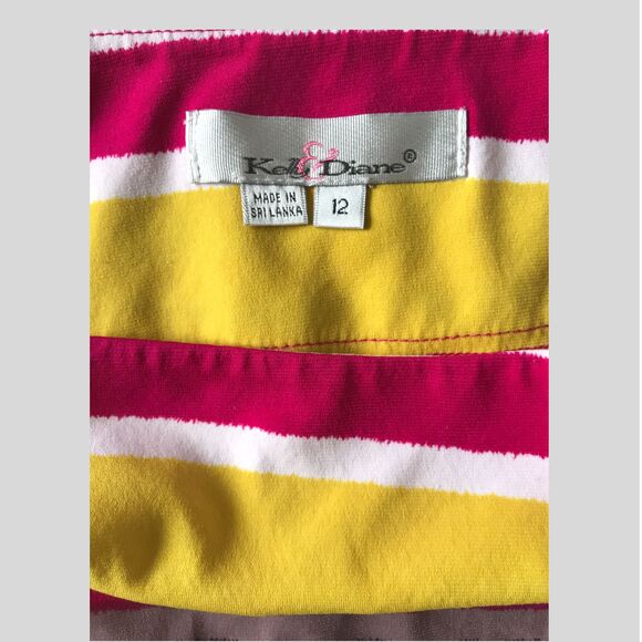 Kelly & Diane Women's Colorful Multi Striped Wrap Stretch Skirt Size 12 - Picture 6 of 7